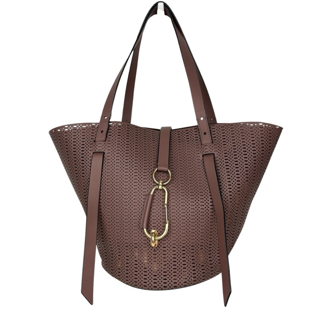 Zac Posen French Roast Belay Perforated Tote - $495.